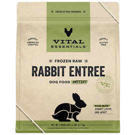 Vital Essentials Rabbit Entrée Patties Frozen Raw Dog Food - Front