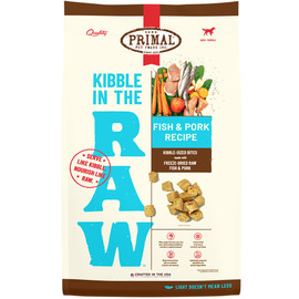 Primal Kibble In The Raw Fish & Pork Recipe Kibble-Sized Bites Freeze-Dried Raw Dog Food - Front