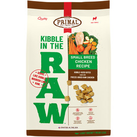 Primal Kibble In The Raw Small Breed Chicken Recipe Kibble-Sized Bites Freeze-Dried Raw Dog Food - Front