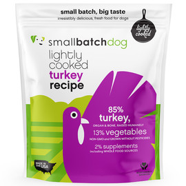 Smallbatch Lightly Cooked Turkey Recipe Frozen Dog Food - Front