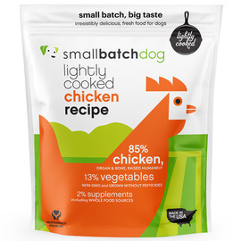 Smallbatch Lightly Cooked Chicken Recipe Frozen Dog Food - Front