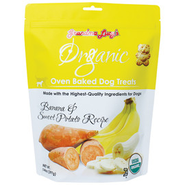Grandma Lucy's Organic Banana & Sweet Potato Recipe Oven Baked Dog Treats - Front