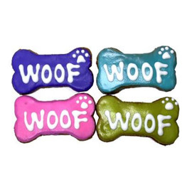 Pawsitively Gourmet Woof Bone Cookie Dog Treat, Assorted Colors - Front