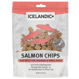 Icelandic+ Salmon Chips Mini Bites Training Dog Treats - Front