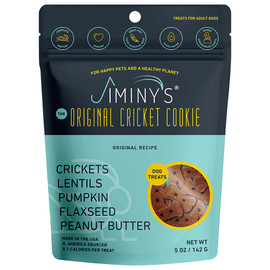 Jiminy's Original Cricket, Pumpkin & Peanut Butter Recipe Cookie Dog Treats - Front