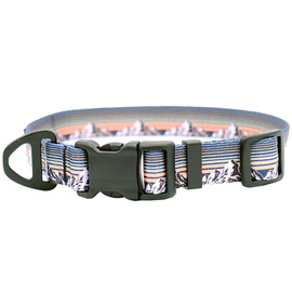 Classy Dog Outdoor Style Mountain Sunset Nylon Dog Collar - Front