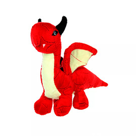 Mighty Junior Red Dragon Tough Plush Dog Toy - Front