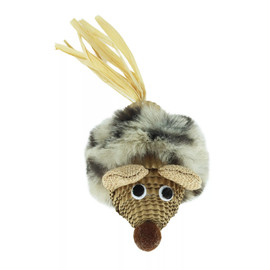 Turbo Natural Fluffy Mouse Batting Cat Toy - Front