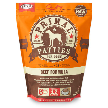 Primal Raw Frozen Canine Patties Beef 