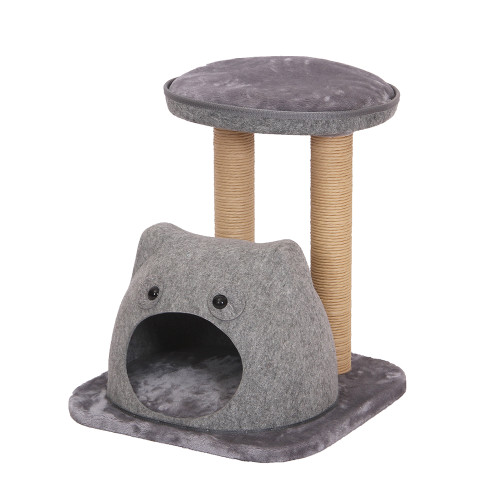 cat tree with two beds