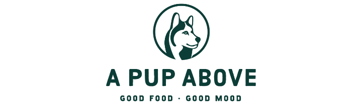a pup above logo