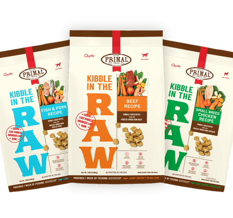 Primal Kibble in the Raw bags