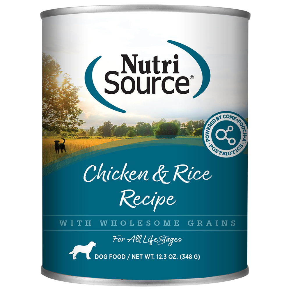 NutriSource Chicken & Rice Recipe w/ Wholesome Grains Canned Dog Food - Front