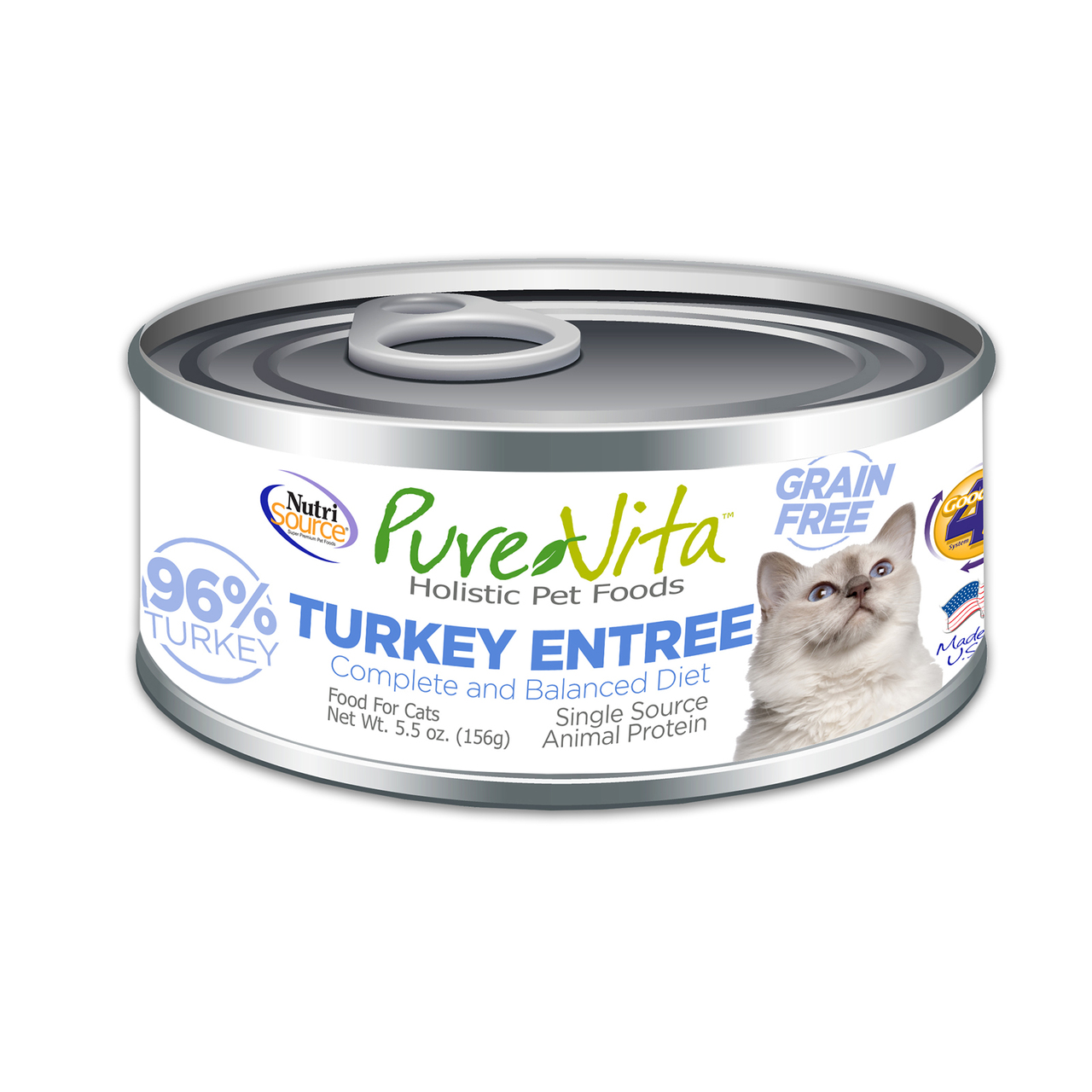 Pet Food Express PureVita Turkey Entree Canned Cat Food - Front