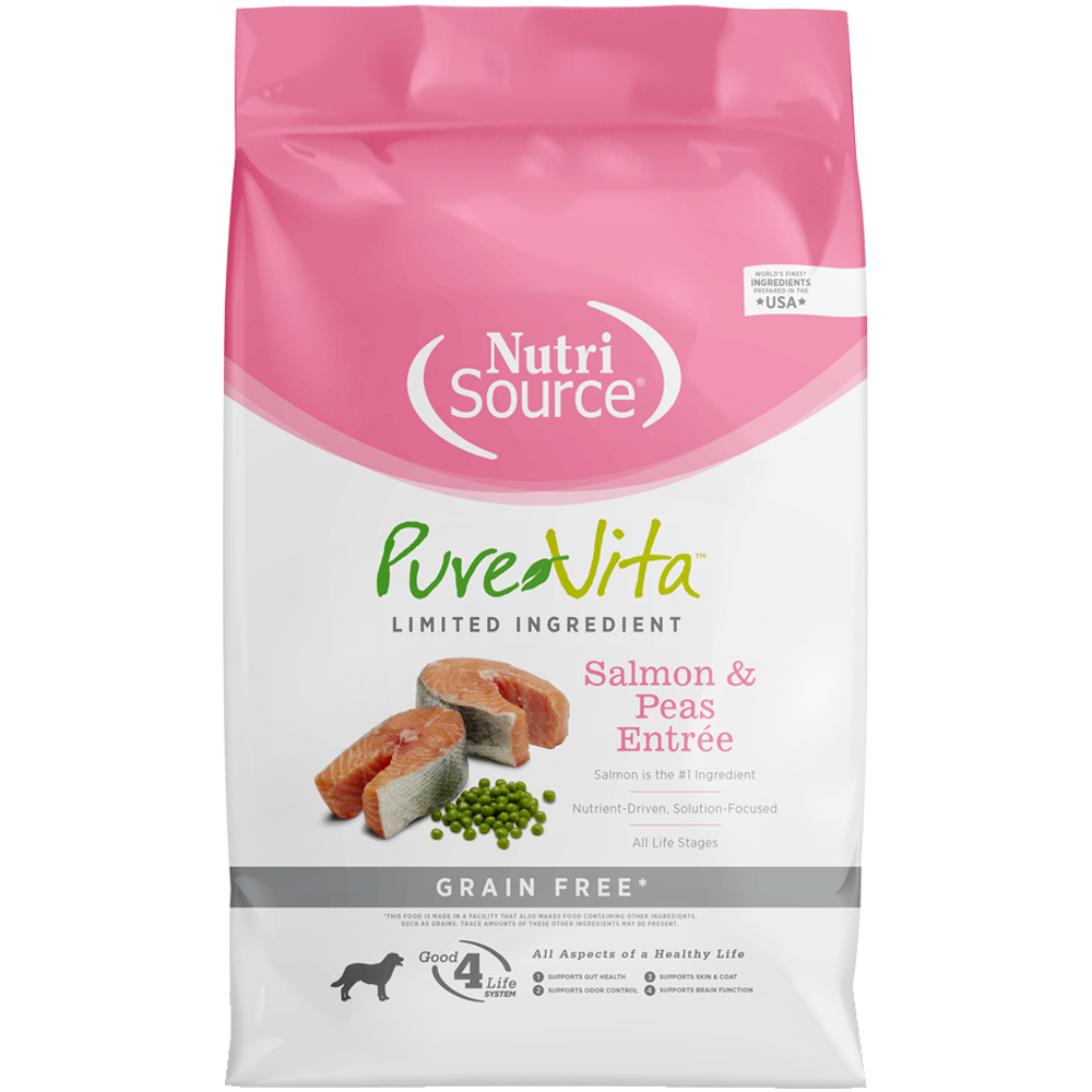 PureVita Limited Ingredient Salmon & Peas Entrée Grain Free Dry Dog Food - Front