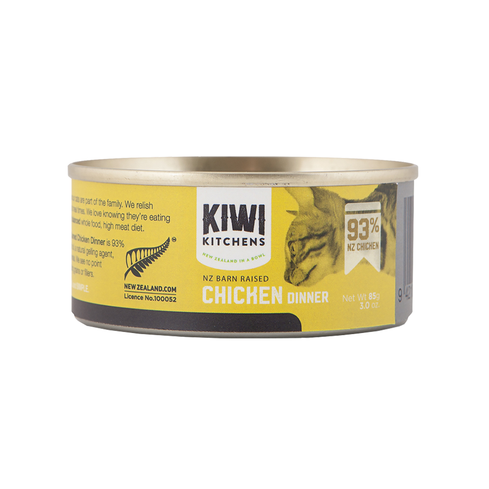 Kiwi Kitchens NZ Barn Raised Chicken Dinner Canned Cat Food - Front, 3 oz