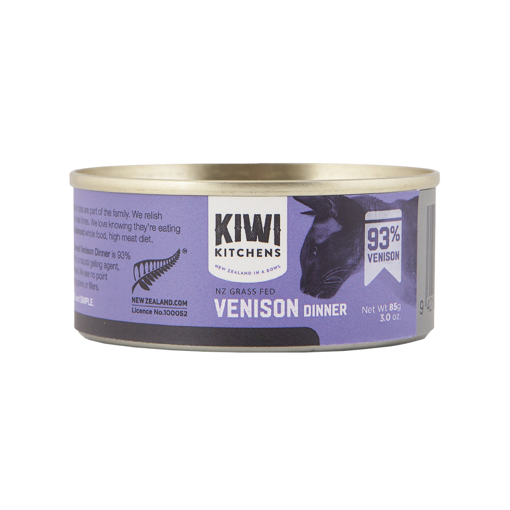Kiwi Kitchens NZ Grass Fed Venison Dinner Canned Cat Food - Front, 3 oz
