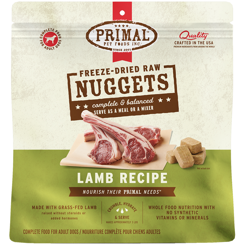 Primal Freeze-Dried Raw Nuggets Lamb Recipe Adult Dog Food - Front