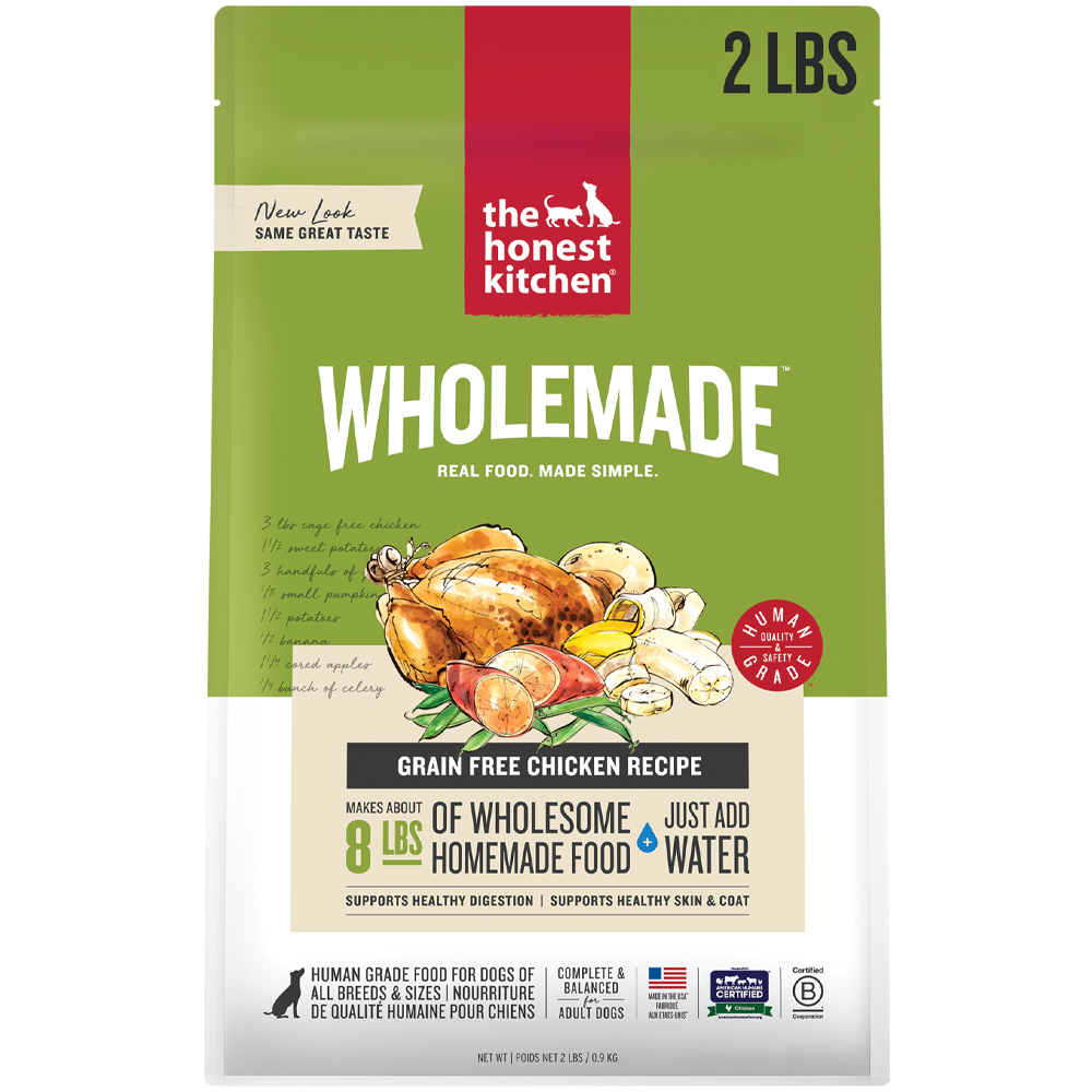 The Honest Kitchen WholeMade Grain Free Chicken Recipe Dehydrated Dog Food - Front, 2 lb