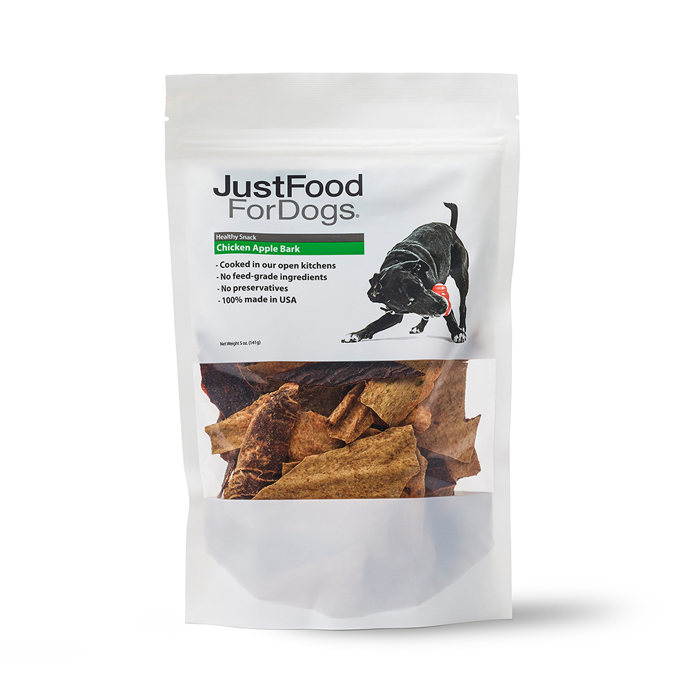 JustFoodForDogs Chicken Apple Bark Dog Treats 