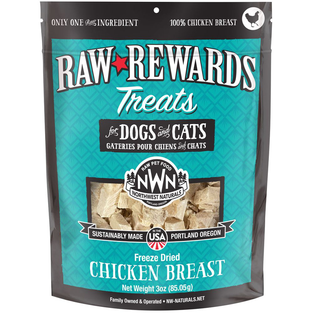 Raw Rewards Chicken Breast Freeze Dried Dog & Cat Treats - Front, 3 oz