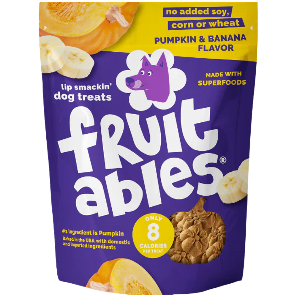 Fruitables Pumpkin & Banana Flavor Baked Dog Treats - Front