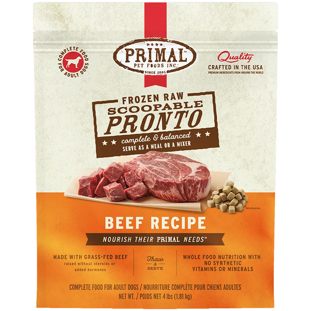 Primal Pronto Raw Frozen Canine Beef Formula Dog Food