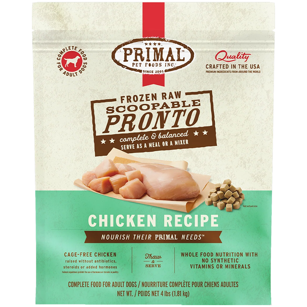 Primal Pronto Raw Frozen Canine Chicken Formula Dog Food