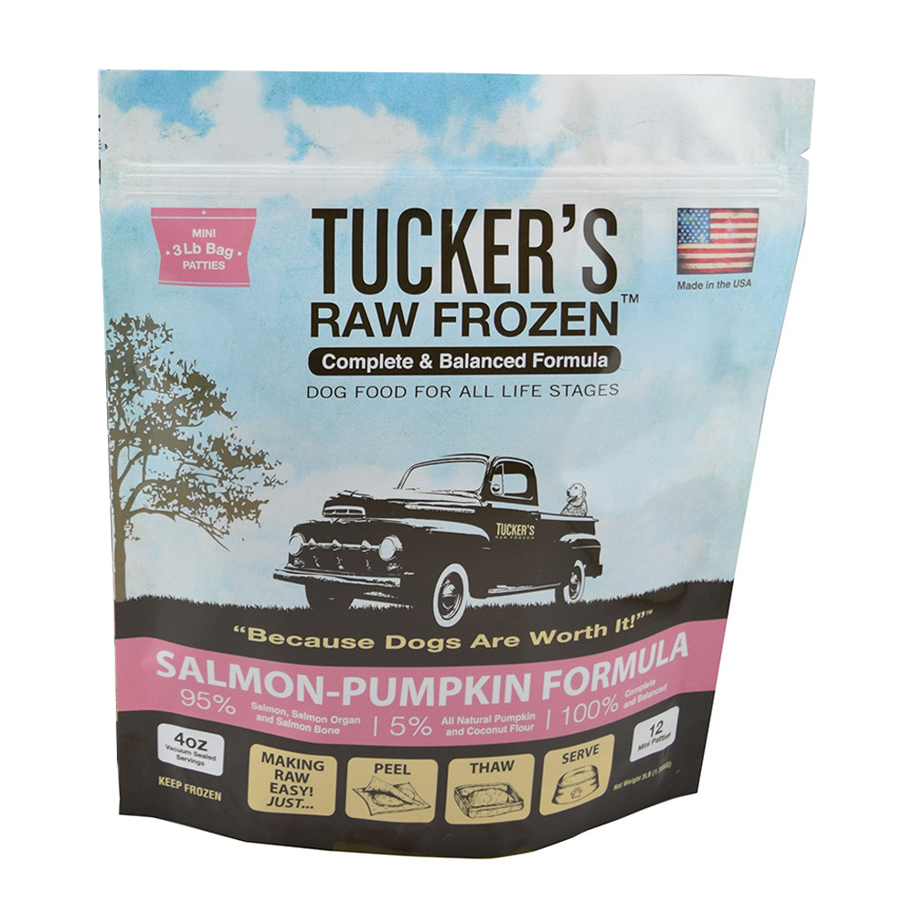 Tucker's Raw Frozen Salmon-Pumpkin Recipe Dog Food - Front, 3 lb