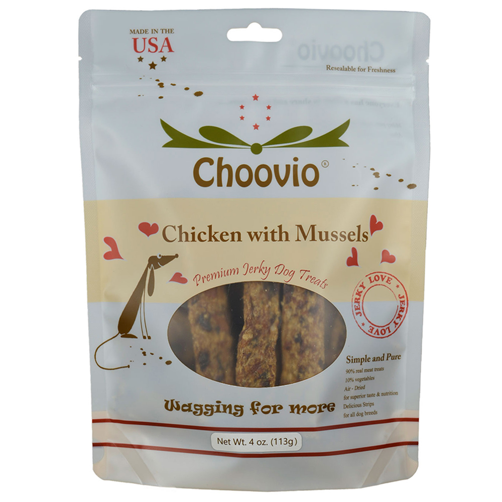 Choovio Chicken with Mussels Dog Treats - Front