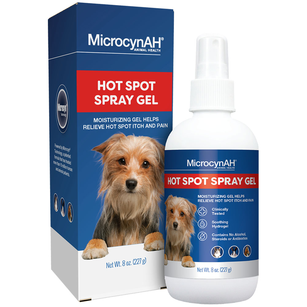 MicrocynAH Hot Spot Pet Spray Gel Treatment - Front