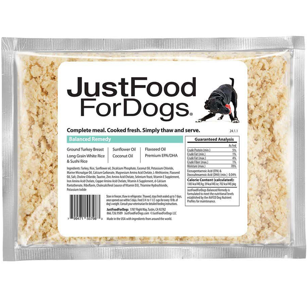 JustFoodForDogs Balanced Remedy Frozen Cooked Dog Food - Front