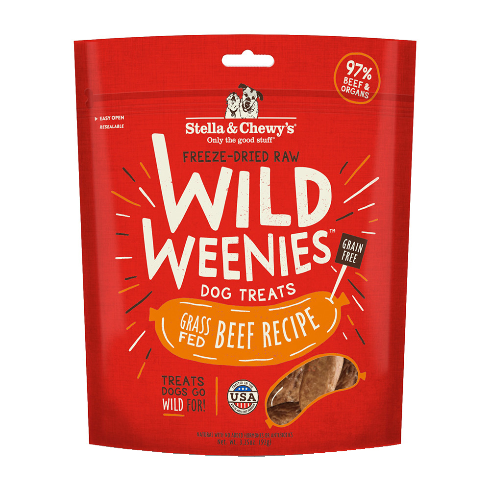 Stella & Chewy's Wild Weenies Grass-Fed Beef Recipe Dog Treats - Front, 3.25 oz