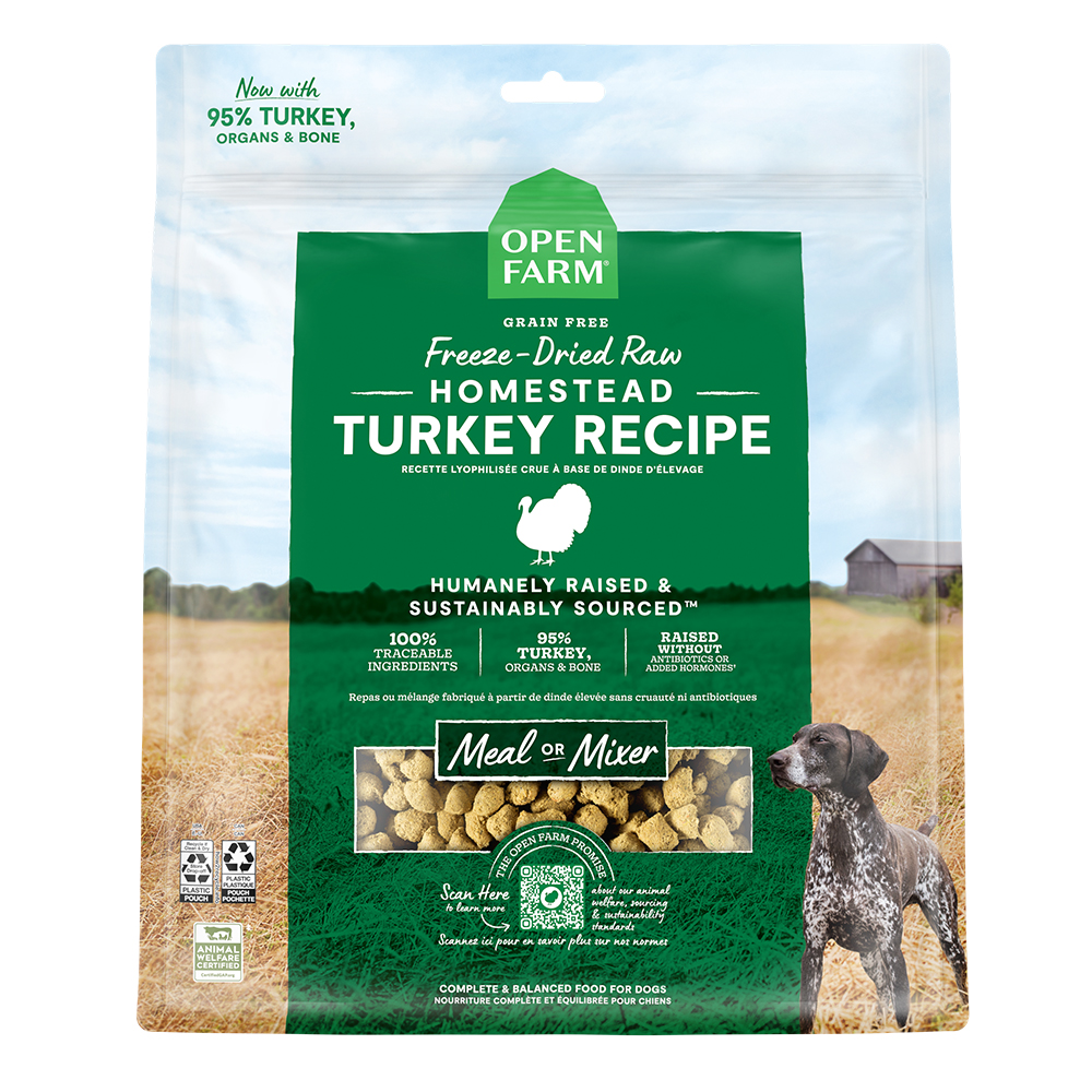 Open Farm Grain Free Homestead Turkey Recipe Freeze-Dried Raw Dog Food - Front