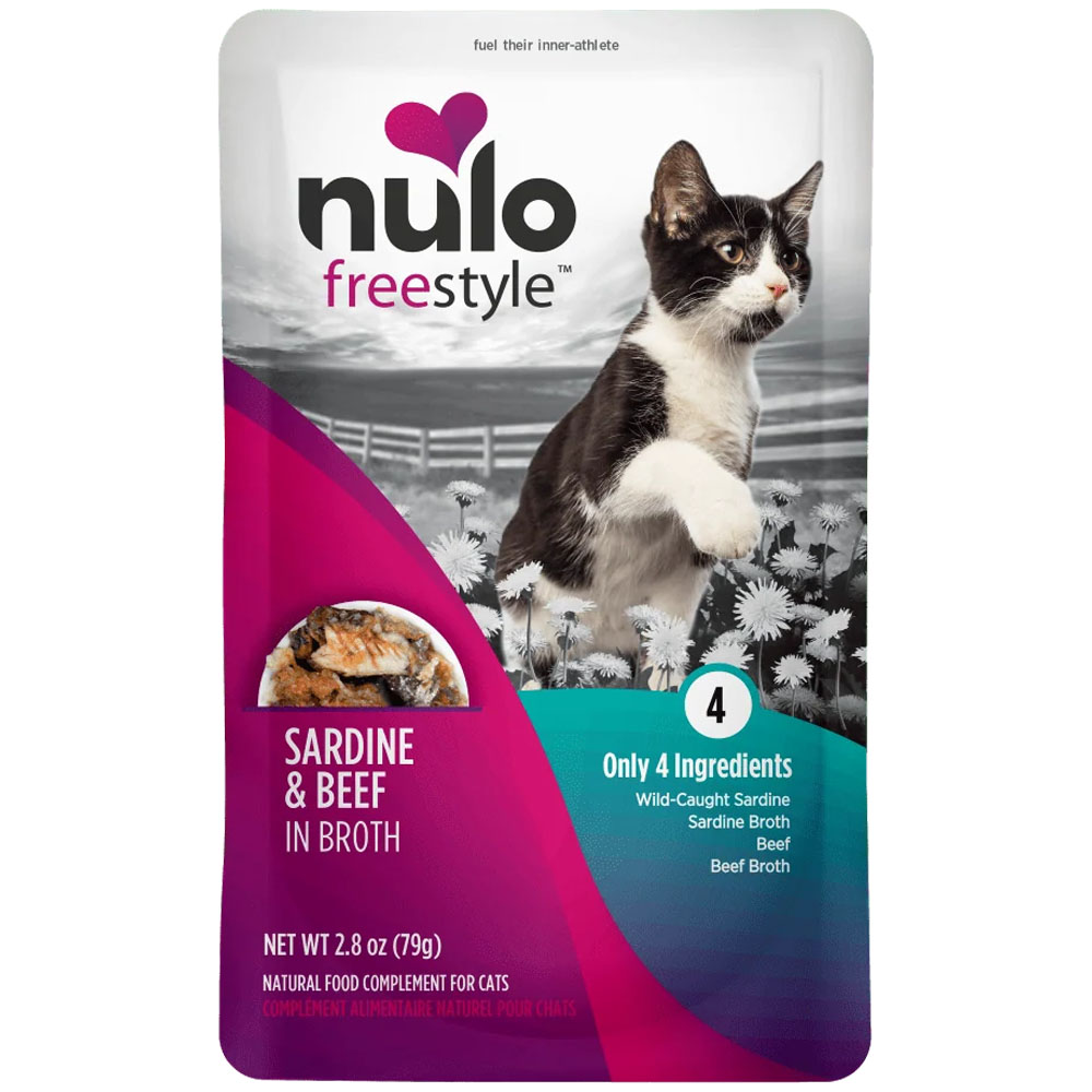 Nulo Freestyle Sardine & Beef in Broth Wet Cat Food Topper - Front