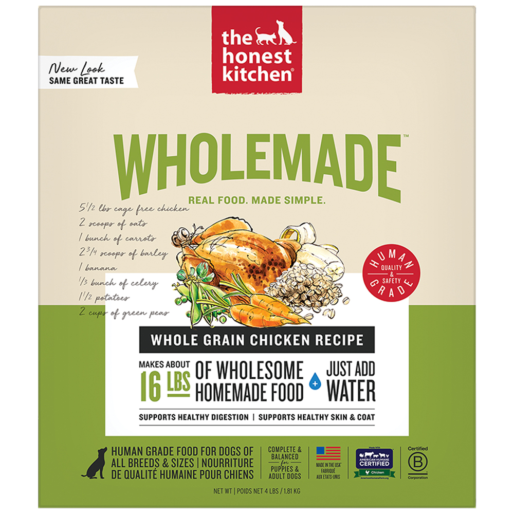 The Honest Kitchen WholeMade Whole Grain Chicken Recipe Dehydrated Dog Food - Front, 4 lb