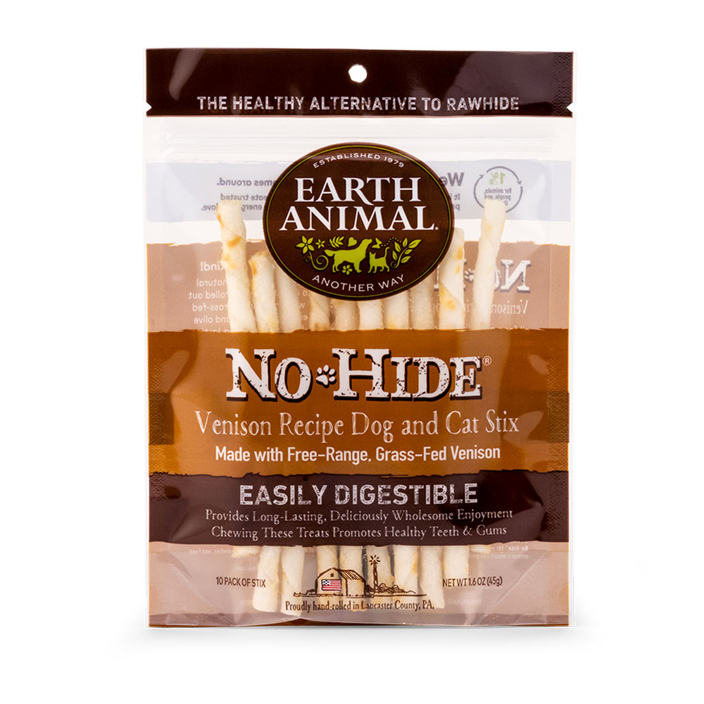 Earth Animal No-Hide Venison Stix Dog & Cat Chew Treats - Front