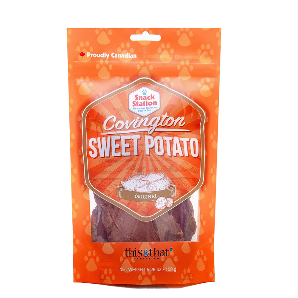 This and That Sweet Potato Original Dehydrated Dog Treats - Front, 5.6 oz