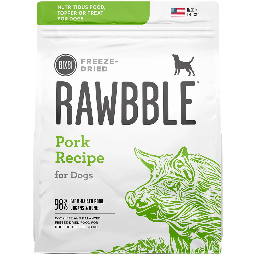 Bixbi Rawbble Pork Recipe Freeze-Dried Dog Food - Front