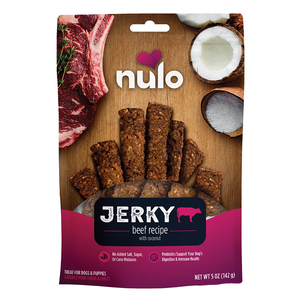Nulo Jerky Beef Recipe w/ Coconut Dog Treats - Front