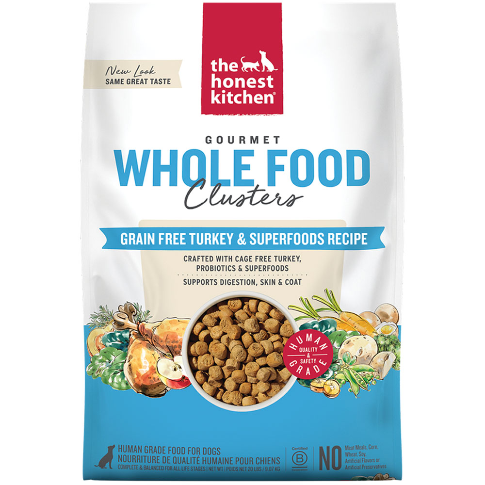 The Honest Kitchen Gourmet Whole Food Clusters Grain Free Turkey & Superfoods Recipe Dry Dog Food - Front