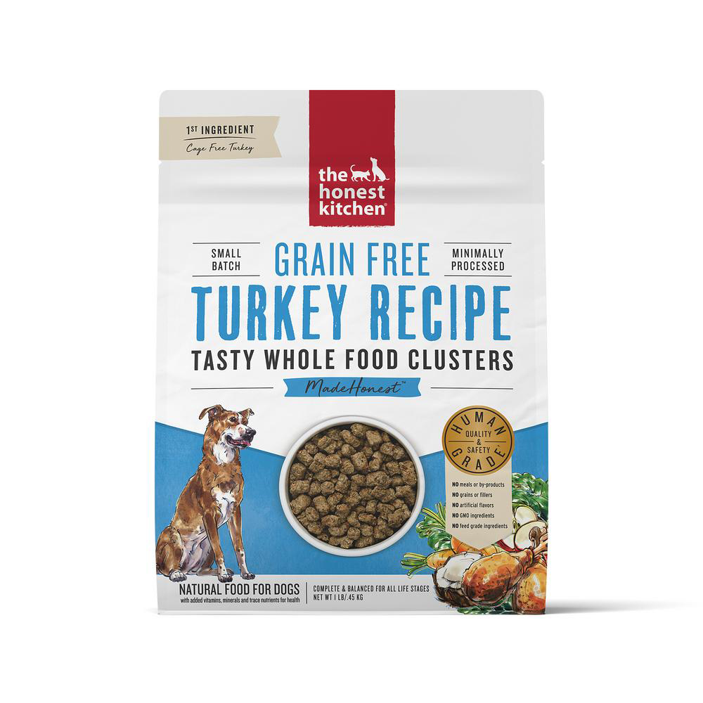 The Honest Kitchen Grain Free Turkey Recipe Tasty Whole Food Clusters Dry Dog Food - Front