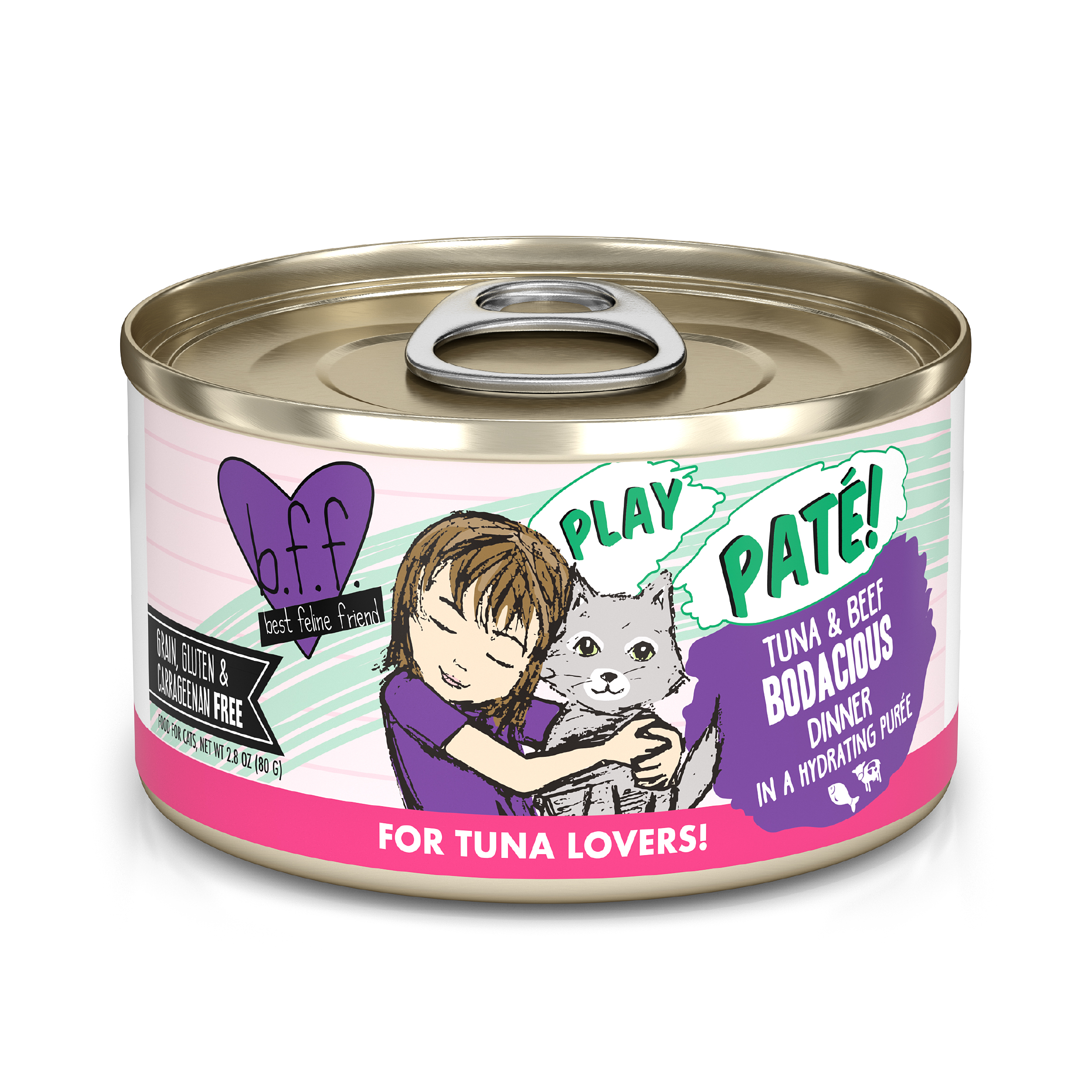 Weuva B.F.F. Play Tuna & Beef Bodacious Dinner in a Hydrating Purée Paté Canned Cat Food