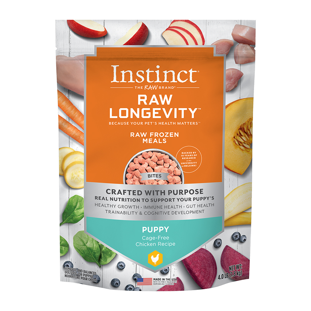 Instinct Raw Longevity Frozen Bites Grass-Fed Beef Recipe Dog ...