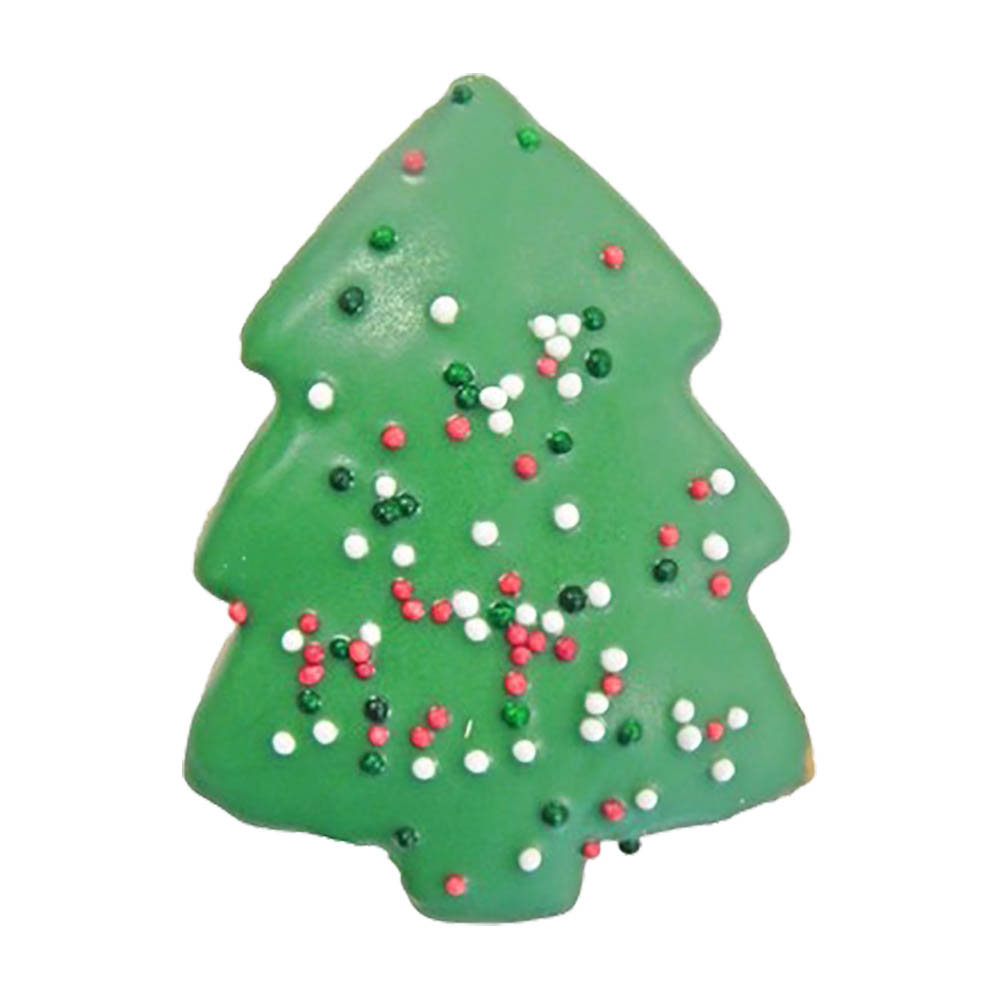 Pawsitively Gourmet Christmas Mini Green Tree Cookie Dog Treat - Front