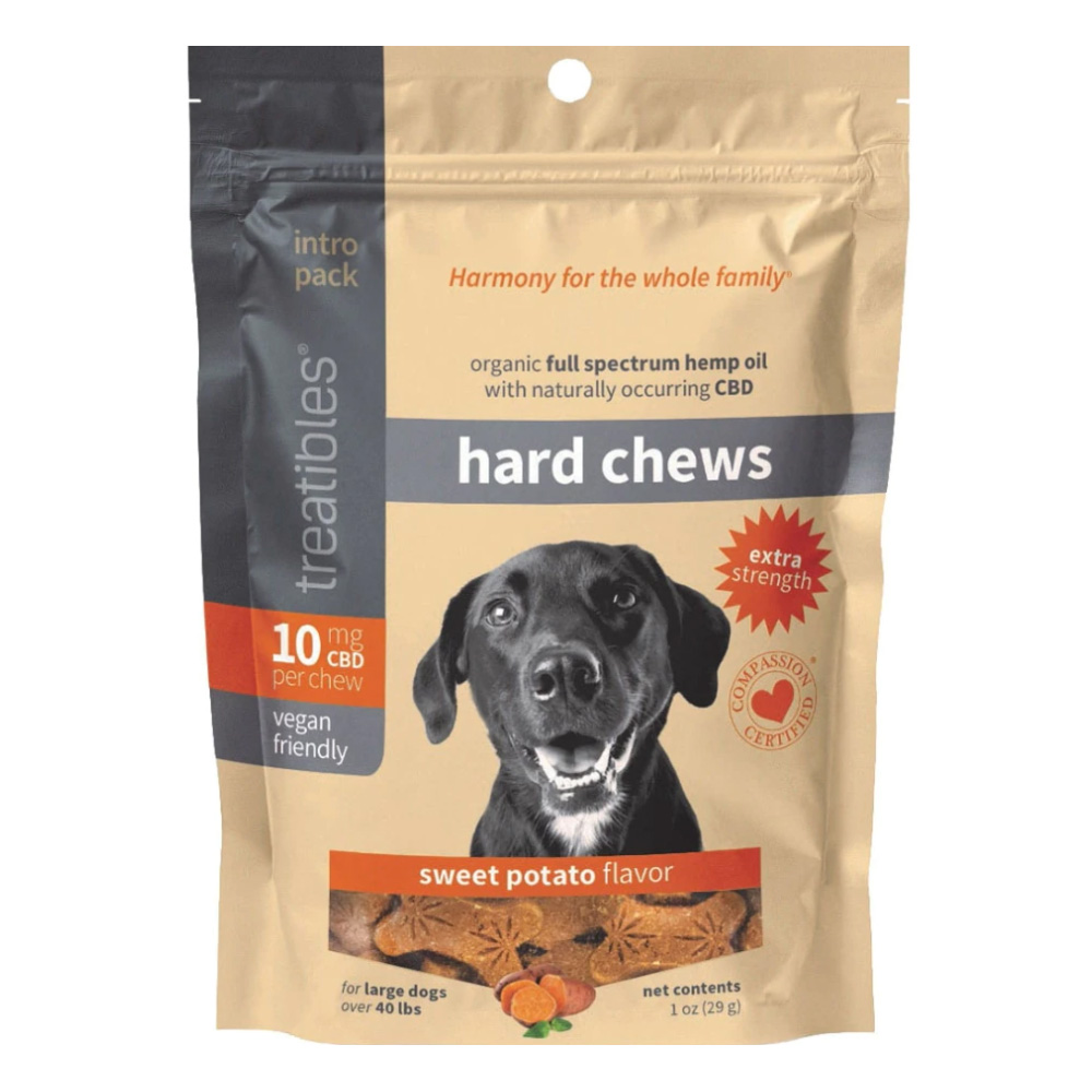 Treatibles Extra Strength Large Sweet Potato Grain-Free Hard Chews for Large Dogs - Front