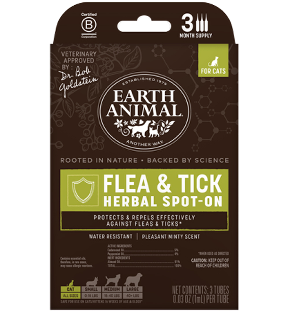 Earth Animal Nature's Protection Herbal Flea & Tick Spot-On Treatment for Cats