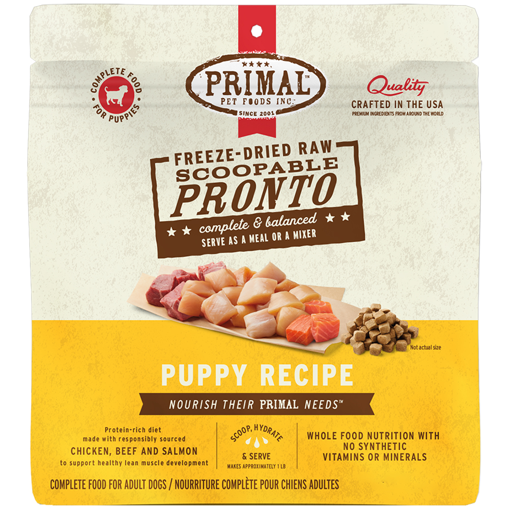 Primal Freeze-Dried Raw Scoopable Pronto Puppy Recipe Dog Food - Front