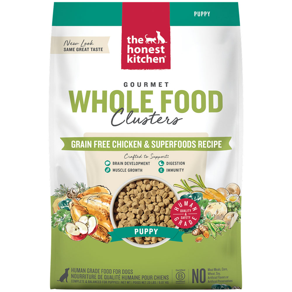 The Honest Kitchen Gourmet Whole Food Clusters Grain Free Chicken & Superfoods Recipe Puppy Dry Dog Food - Front