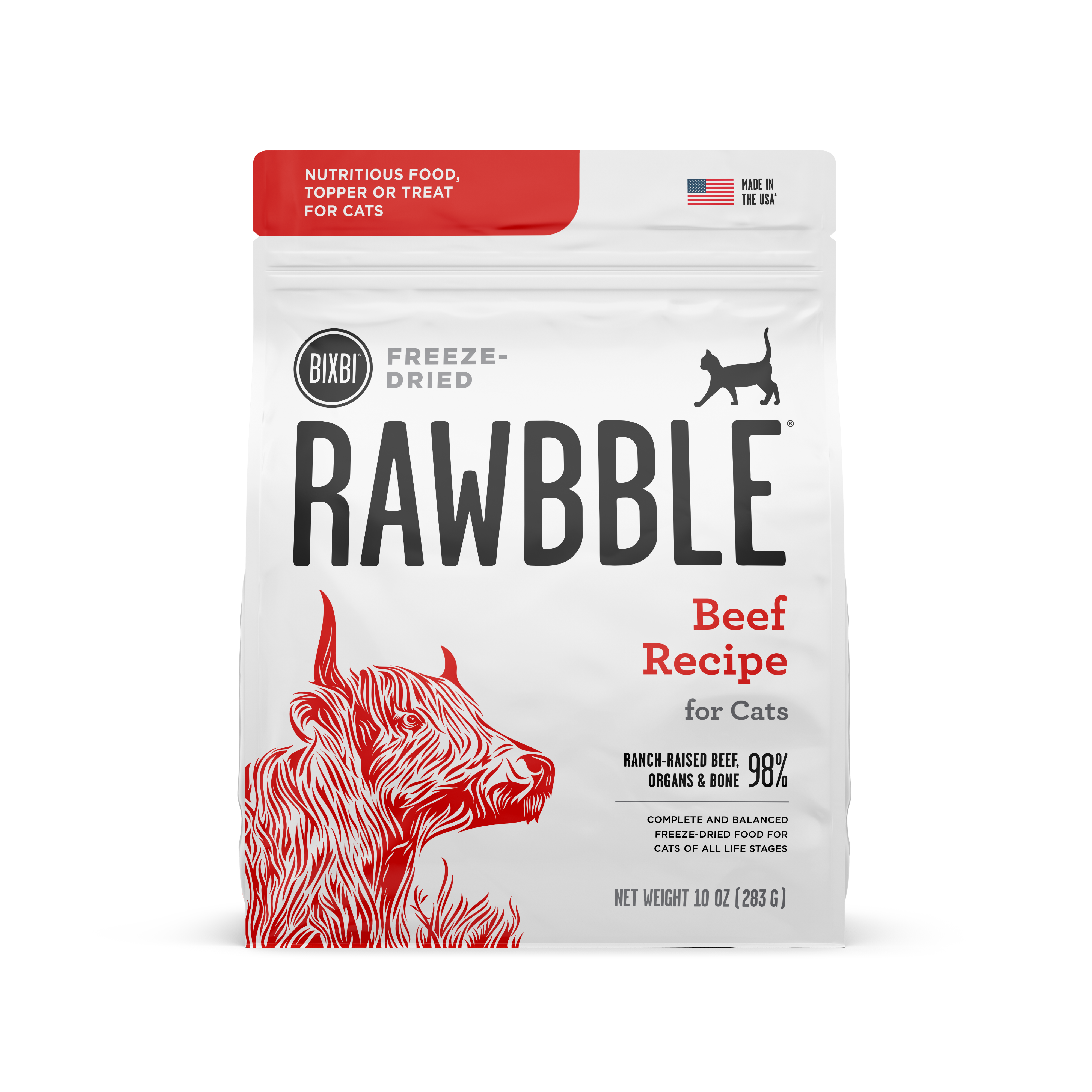 Bixbi Rawbble Beef Recipe Freeze-Dried Cat Food